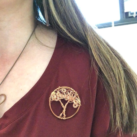 Handmade pin, copper pin, TREE OF LIFE pin, Copper pin, brooch,NWT Handmade - Picture 3 of 10
